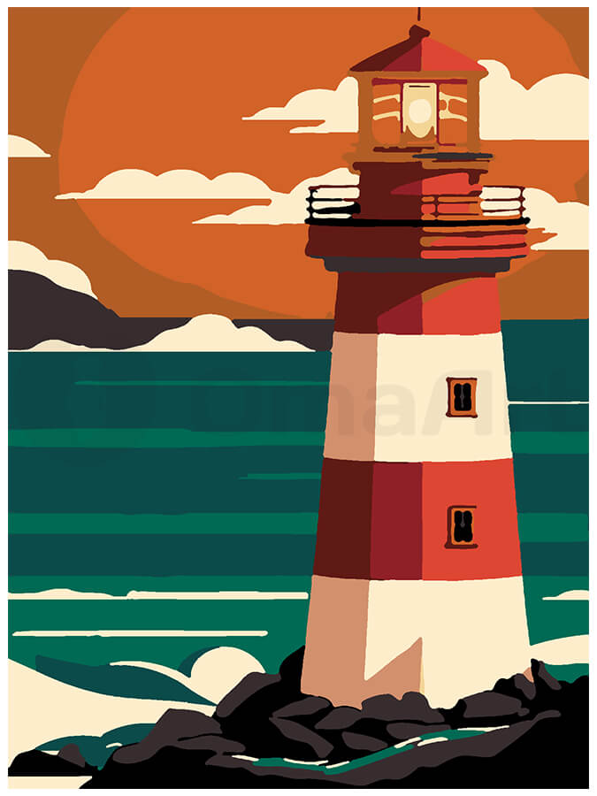 Lighthouse on a Quiet Shore