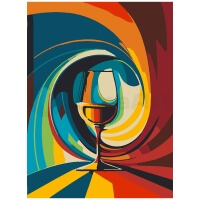 Wine Glass in a Vortex of Colors