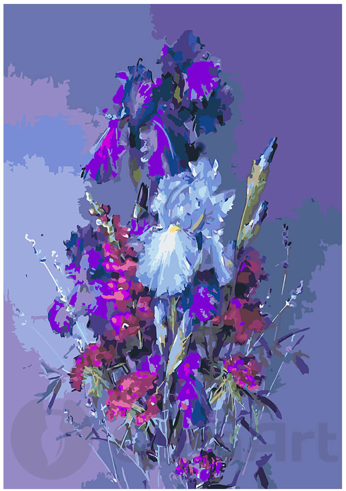 Iris and June flowers